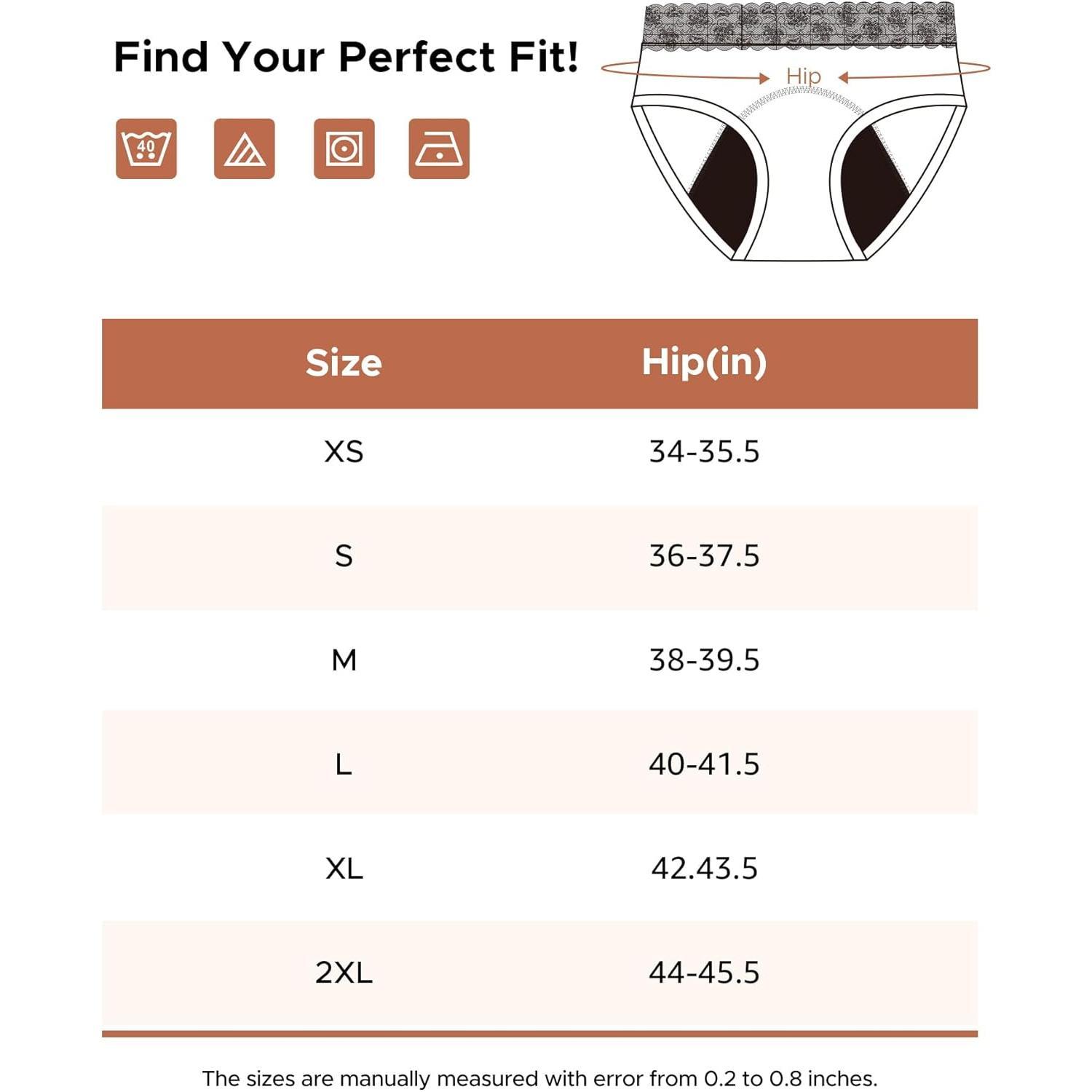 INNERSY Women's Lace Mid Waisted Cotton Period Panties 3-Pack