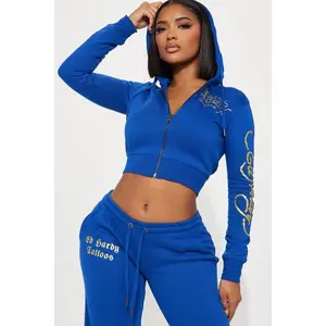 Tiger Lotus Ed Hardy Zip Front Hoodie - CobaltBlue 6