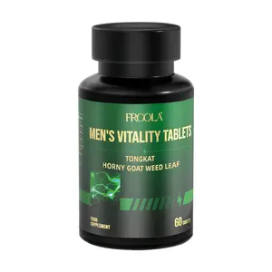 Frcola Men's Vitality Tablets - Damiana Supplement with Tongkat & Horny Goat Weed Leaf for Optimum Fitness and Healthcare - 60 Edible Tablets
