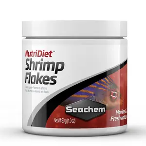 Seachem NutriDiet Shrimp Flakes w/Probiotics - Fish Food for Carnivorous and Omnivorous Freshwater & Saltwater Fish