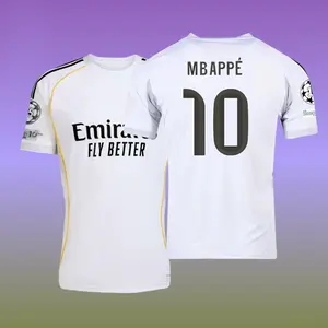 25 26 Home White Short Sleeve Soccer Jersey 10# Mbappe Football Jersey