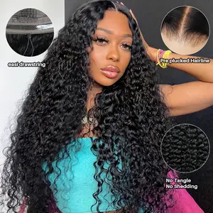 【NEW IN】MorefaceBeauty 13x6 Deep Wave Lace Front Wig Glueless with Drawstring & Elastic Band Effortless Install Pre Plucked Bleached Knots Pre Cut