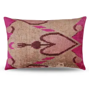 Canvello Luxury Decorative Earth Tones Pink Pillow With Down Insert- 16x24 in
