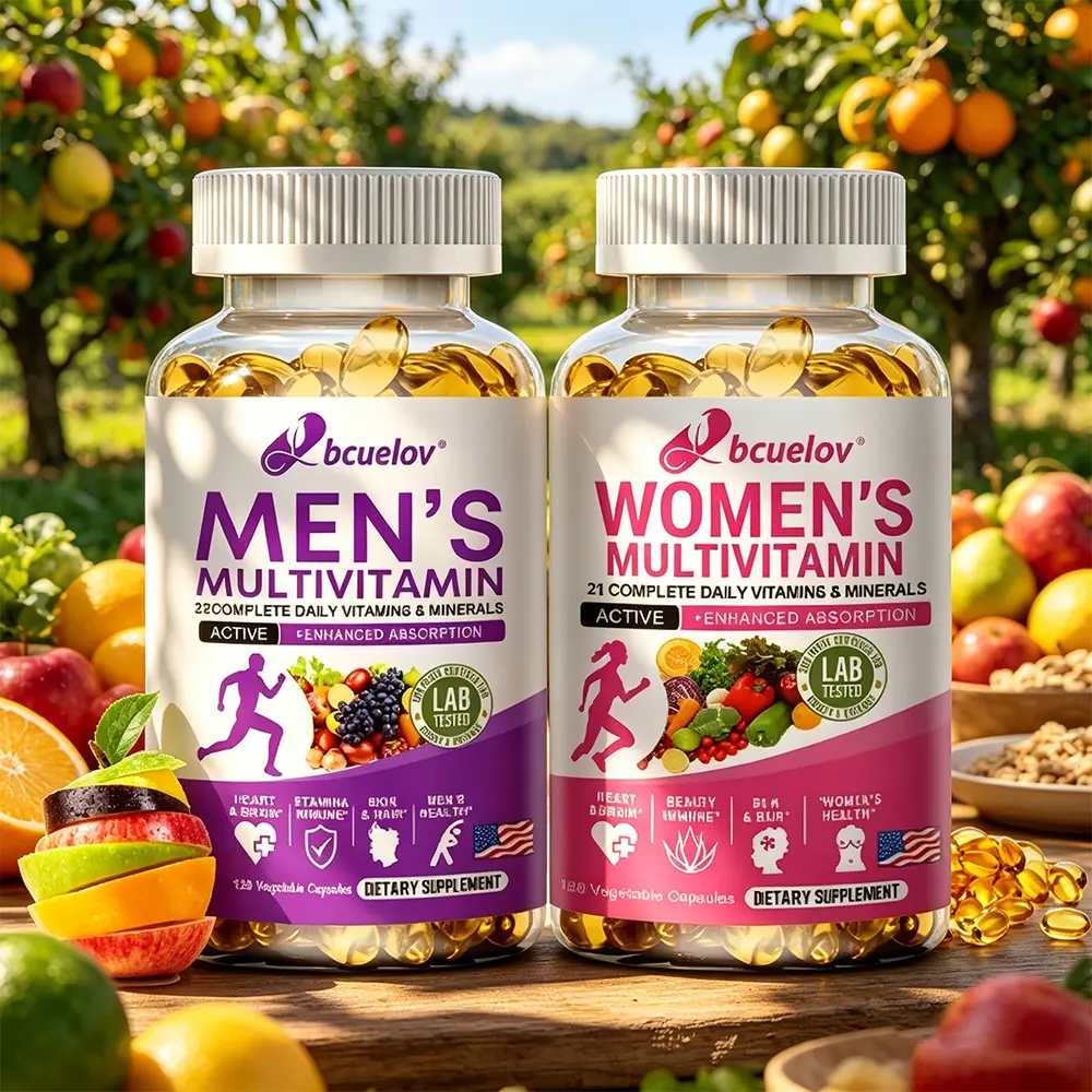 Bcuelov Men's & Women's Multivitamin Combo Pack - Daily Essential Minerals for Immune, Energy & Heart Health, 120 Veg Capsules