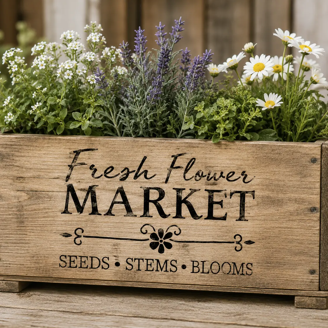 Flower Market Craft Stencil