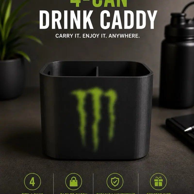4 Can Drink Carrier with Handle | Portable Beverage Holder | Perfect Gift Idea