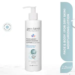 gew'n kirish All Natural Face and Body Moisturising Lotion (dry skin) For Babies, Kids & Sensitive Skin Coconut Oil & Cocoa Butter Non-Allergenic 7.5 fl oz (221 ml)