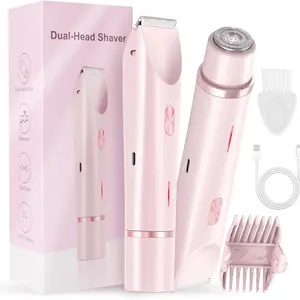 Women's Dual Head Hair Remover, Electric Bikini Trimmer Shaver for Pubic Area, Precision Gynecological Hair Removal Tool