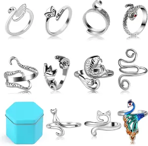 11 count Crochet Ring, Adjustable Knitting Tension Rings, Finger Loop Yarn Rings Crochet Ring for Finger,  Guide Knitting Thimble, Faster Knitting Accessories for Mother Grandma