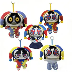 The Amazing Digital Circus Pomni Plush Pendant, Soft Mini Pomni Stuffed Toy Keychain, Kawaii Circus Clown Keyring for Backpack, Bag Decoration