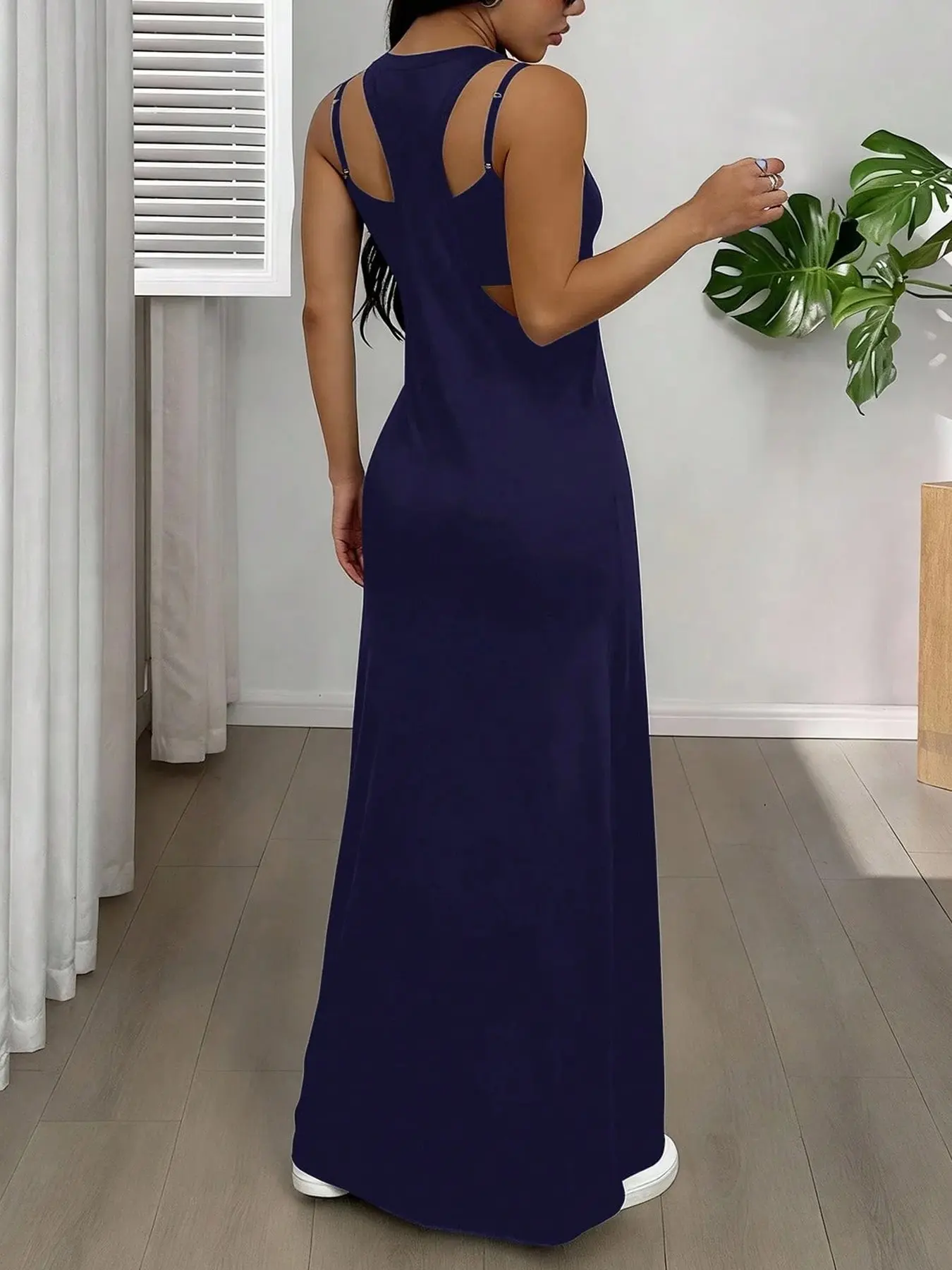 Women's 2pcs Heather solid color Tank Top & Cutout Maxi Dress Set , Summer, Soft Stretchy Fabric & Double-Strap Design - TikTok Shop Women's 2pcs Heather solid color Tank Top & Cutout Maxi Dress Set , Summer, Soft Stretchy Fabric & Double-Strap Design - TikTok Shop