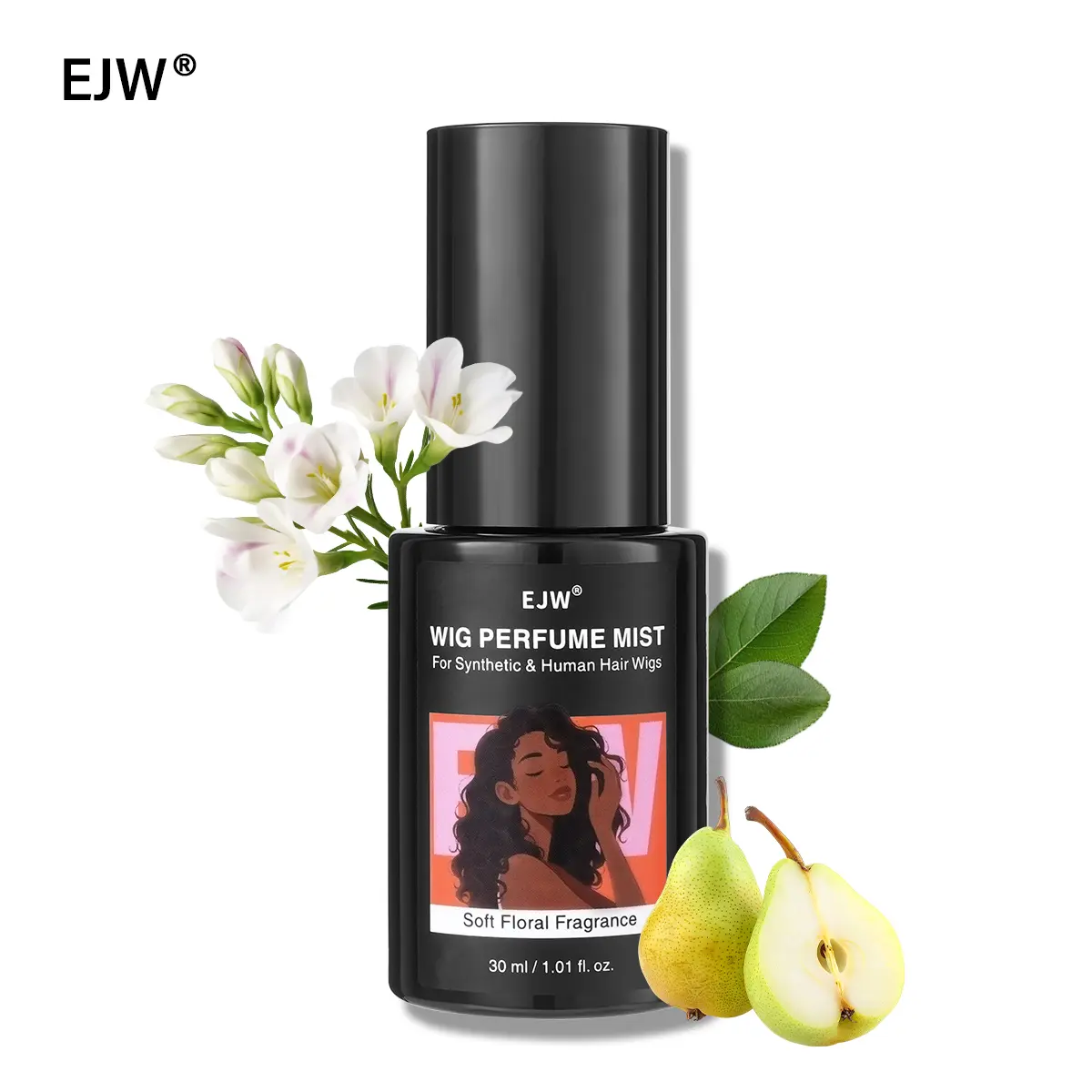EJW Wig Perfume Mist - 3.38 fl. oz, Shine-Enhancing, Softening, Odor-Neutralizing Hair Fragrance with Soft Floral Scent for Synthetic & Human Hair, Fragrance Scent Blend, Single Item, Adults, Cruelty Free, Ejw Wig Fragrance Spray