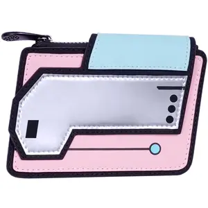 JUMPFROMPAPER 2D Wallet (ePouch), Unique Cartoon Style Pop Art Card Holder with Metallic Finish, Futuristic Tech Coin Purse for Daily Essentials