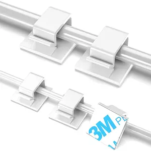 3C9-CPS004   100 PCS Adhesive Cable Clips White (Small & Large), Upgraded Wall Wire Holder for Cord Organizer Cable Management, Outdoor Light Clips Hooks for LED, Car Dash Cam, HDMI, Extension Cord