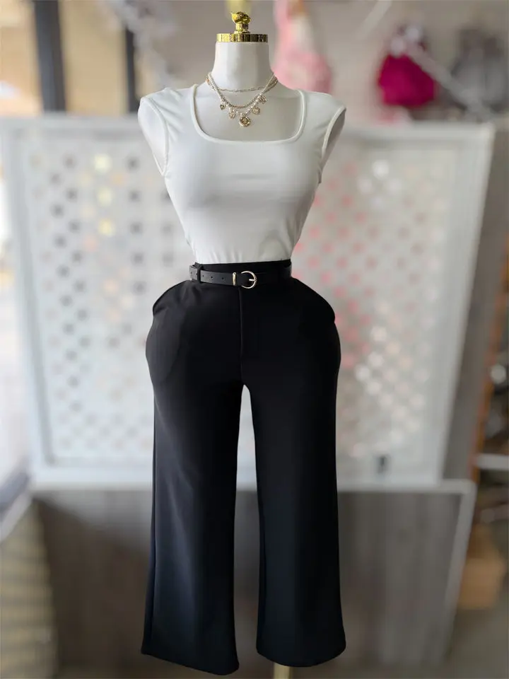 Brooklyn Wide Leg High Rise Dress Pants