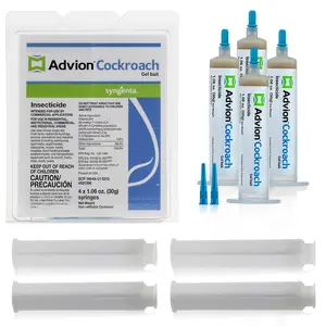 Advion Cockroach Gel Bait 4 Tubes 30g Each with Plungers & Tips Indoor Outdoor Roach Killer for All Species US