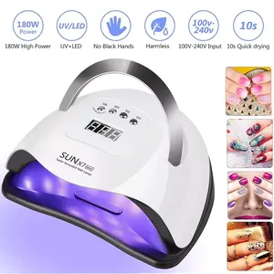 SUN X7 Max 220W UV LED Nail Lamp – Fast Gel Polish Dryer with 57 LEDs, Auto Sensor & Timer for Salon Manicures