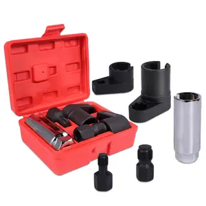 5PCS O2 Oxygen Sensor Socket & Thread Chaser Set, Forged Steel Automotive Removal Tool, Thread Repair Kit for Cars & Trucks