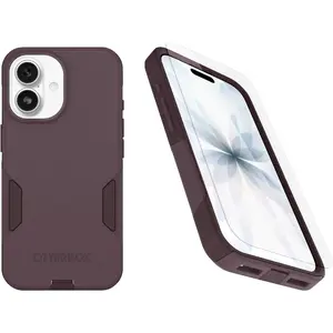 OtterBox iPhone 17 (Only) Bundle: Commuter Series MagSafe Case & Screen Protector - Purple Mystery - Built-in Magnets - Thin & Protective - with Port Protection