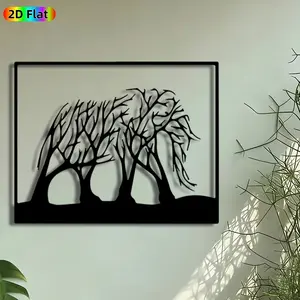 1pc Weeping Willow Metal Wall Art, Graceful Willow Statue Mural, Intricate Craftsmanship, Artistic Metalwork, Perfect for Easter, Housewarming Decor, Perfect for Living Room Garden Fence Patio Wall Decor, Ideal Gift for Nature Enthusiasts.