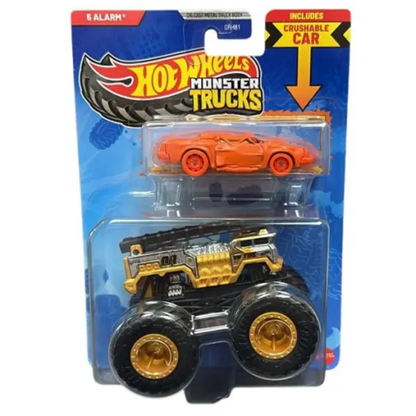 Mattel - Hot Wheels Monster Truck & Car - 5 ALARM & CRUSHED COUPE - SPEED BUMP [JJT59]