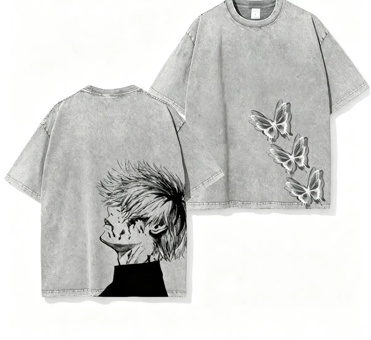 Retro Vintage Ken Kaneki Tokyoooo Ghoul Ver.3 Unisex Oversize Anime Manga Washed Heavyweight Cotton T-shirt, Gift For Anime Fan, Anime Lover Classic Oversized new york t-shirt all-season casual teeny t-shirt gift good graphic shirt graphic t-shirt