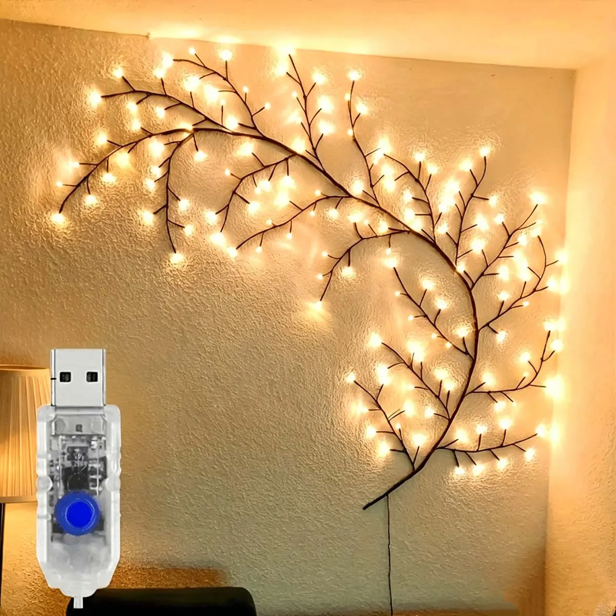 Aesthetic Willow Vine Lights with Remote Control - 8 Lighting Modes Flexible Tree Branch String Lights, USB Powered Wall Decor Ambiance Fairy Lamps for Bedroom Living Room Cozy Night