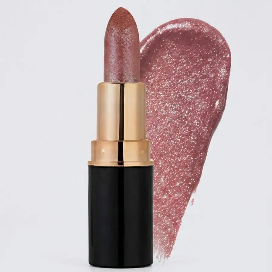 Shimmery Diamond Lip Gloss Stick - 4g Reddish Brown Moisturizing Cream Lipstick, Compact, Long-Lasting, Gentle, Moisturizes, Smooths, Nourishes, Infused with Jojoba Oil for Dry Lips Daily Makeup, Moisturize, Nourishing