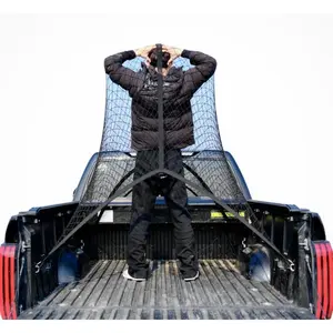 Highly Elastic Cargo Net, Simple Truck Bed Cargo Mesh Organizer, 4'x4' stretches to 8'x8', Ideal for ATV, SUV, UTV, Truck and Boat Use - OYAGU