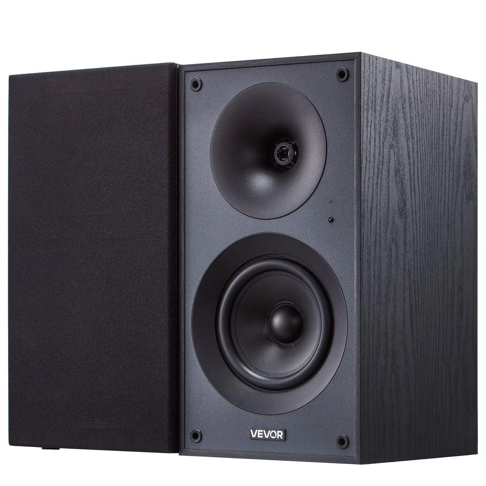 VEVOR Powered Bookshelf Speakers, 25W x 2, Active Studio Monitor Speaker with 5.25 Inch Woofer, Bluetooth/RCA/Coaxial/Optical/USB/Subwoofer Connection, Wooden Enclosure, for Record Player Turntable PC