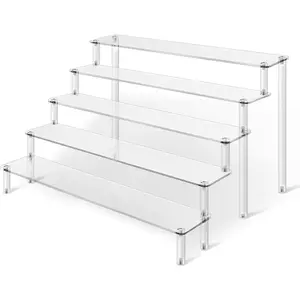 Risers Display Stand for Action Figures, 5 Tier Clear Display Collectibles Dessert Holder, Durable  Display Shelf for Toys Jewels Figurines  Decoration and Organizer
