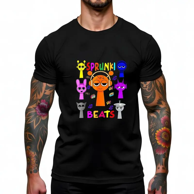 Casual T-shirt Sprunki Beats Funny Sprunki team Sprunki Game For Kids T-Shirt