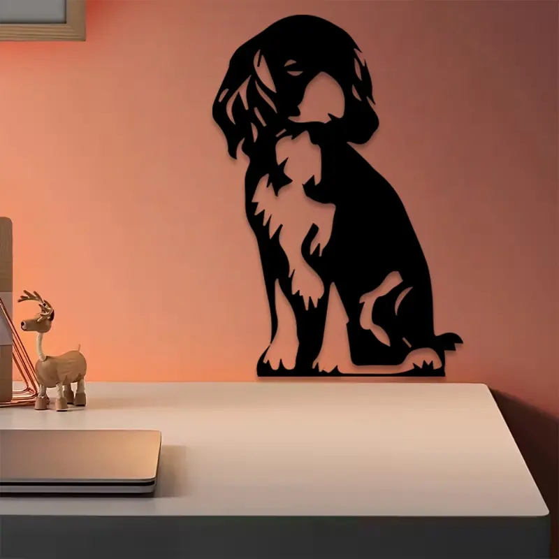 ​​1pc Poodle Metal Garden Art, Poodle Statue Mural, Perfect for Garden Wall, Yard Wall, Pet Room Wall, Summer Decor, Ideal Gift for Dog Lovers, Weather-Resistant Metal​​