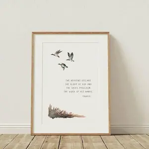 Duck bible verse print, Woodland nursery art, Little boy bedroom, Baby shower gift, Mallard hunting, Minimalist, Christian