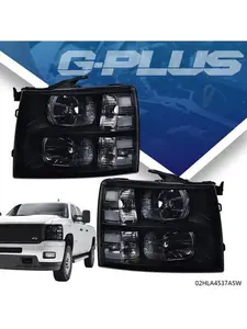 Smoke Corner Black Headlights Fit For 2007-2014 Chevy Silverado 1500/2500/3500