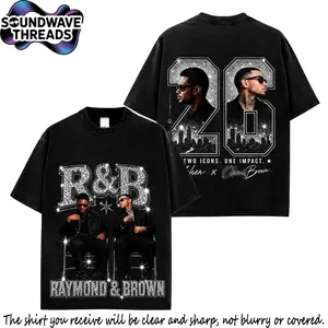 The R&B Tour 2026 : Raymond & Brown V4 Premium Cotton T-Shirt, R&B Music Duo Graphic Tee, Urban Hip Hop Soul Streetwear Shirt, Concert Tour Merch, Gift for R&B Fans, Vintage Music Tee