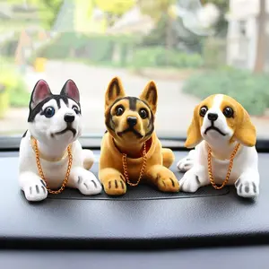 Cute Car Ornament Shaking Head Dog Nodding Dog Auto Dashboard Interior Decoration Home Furnishings Car Accessories