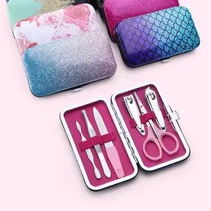 3-Color Manicure Set for Nail Art: Nail Clippers, Tweezers, Pusher, File, and Scissors for Beginners and Professionals