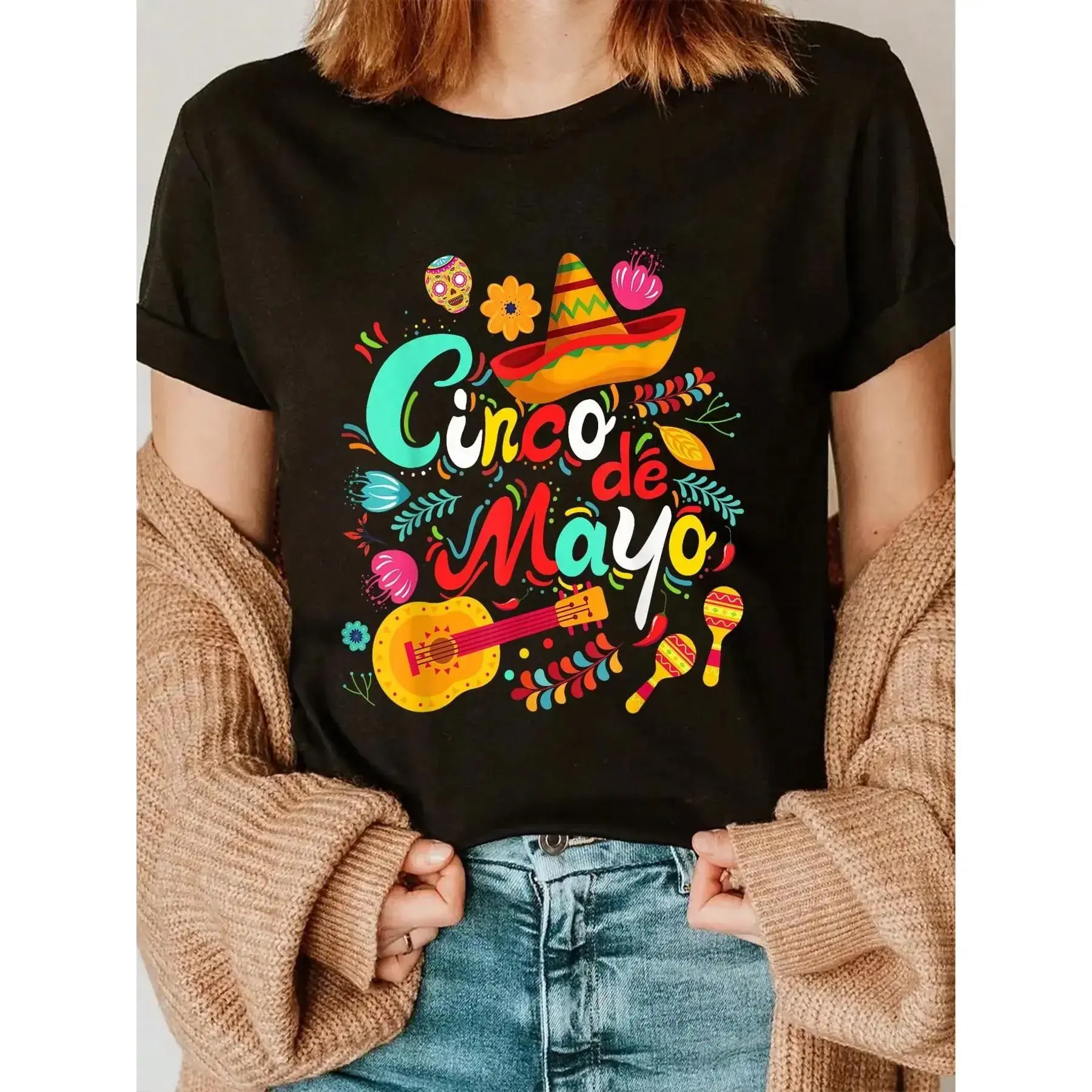 100% Cotton Cinco De Mayo Shirt Mexican Fiesta 5 De Mayo Women Men Girls T-Shirt Casual Short Sleeve Shirt zxy09