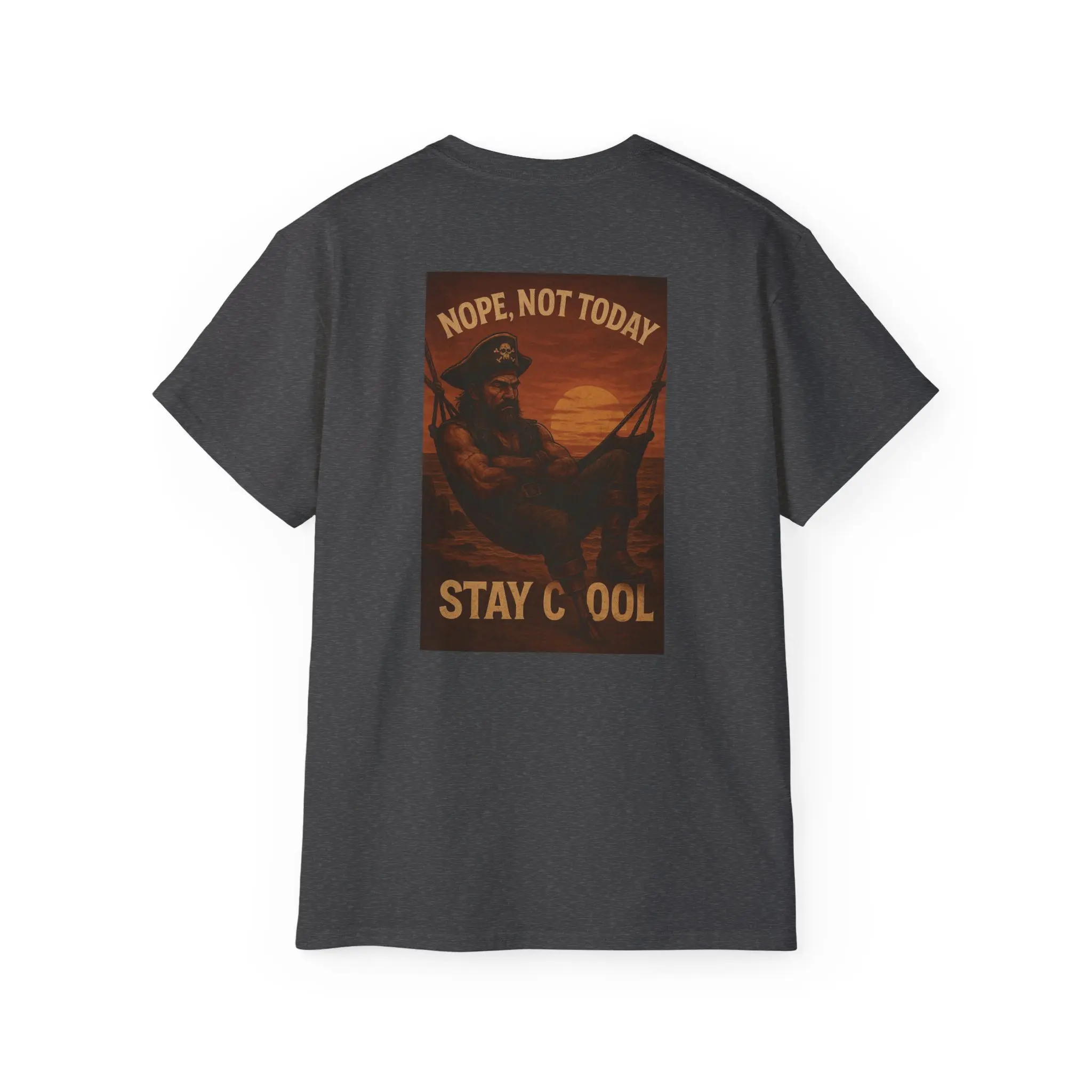 Stay Cool Pirate Tee, Unisex Cotton T-Shirt, Beachwear, Nautical Fashion, Vacation Shirt, Funny Graphic Tee