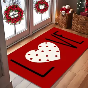 Valentine's Day Heart-shaped Welcome Doormat Non-slip Rubber Bottom Suitable for Home Entrances Bathrooms Kitchens Bedrooms Christmas Mother's Day Father's Day Decorative Doormats Entrance Doormats Welcome Doormats