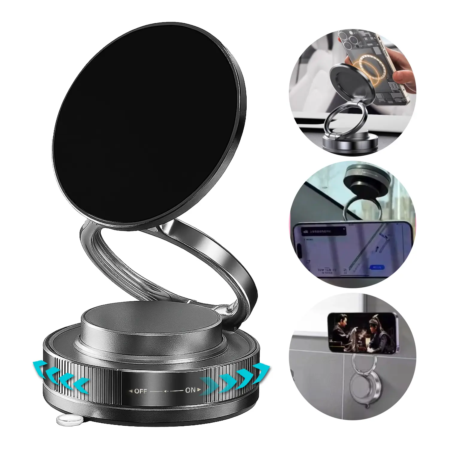 Phone Holders for Your car,Compatible with MagSafe, Ultra Vacuum Suction Cup Mount, 360° Rotation, Car Phone Holder Compatible with All Models, Car Cell Phone Holder, Phone Holder For Car Dashboard