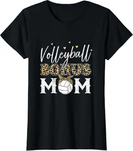 100% Cotton Volleyball Bonus Mom Step Mom Volleyball Mom T-Shirt