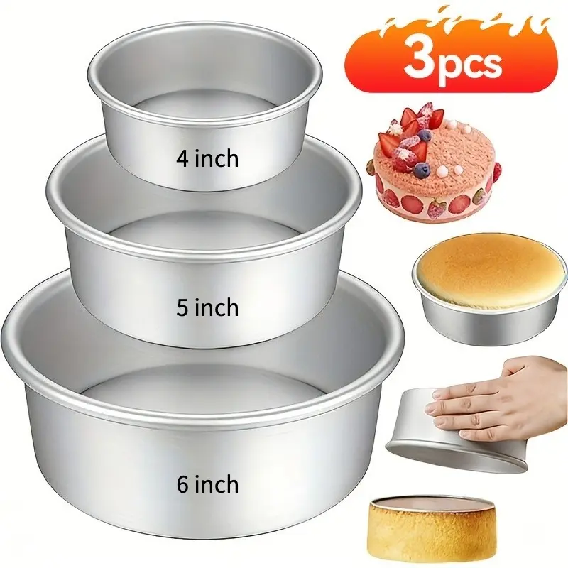 Heavy-duty aluminum multi-layer cake baking tray set, Baking Pan, Nestable bakeware | Removable non-stick layers, safe for ovens and dishwashers, uniform heat distribution, professional and home baking, suitable for cakes, cupcakes