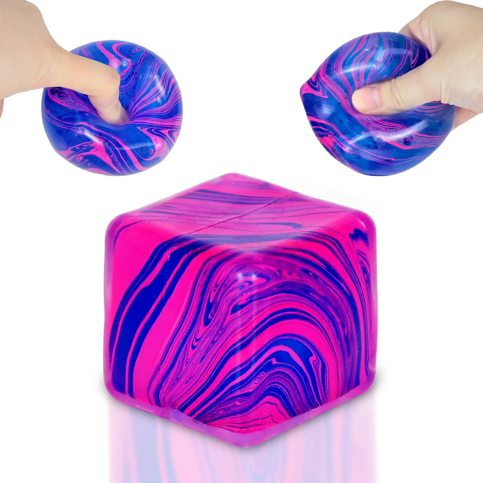 Quiet Squeeze Toy – 2.16in Fidget Toy Calming Stress Relief Toy Fun & Relaxing for Kids and Adults (Blue)