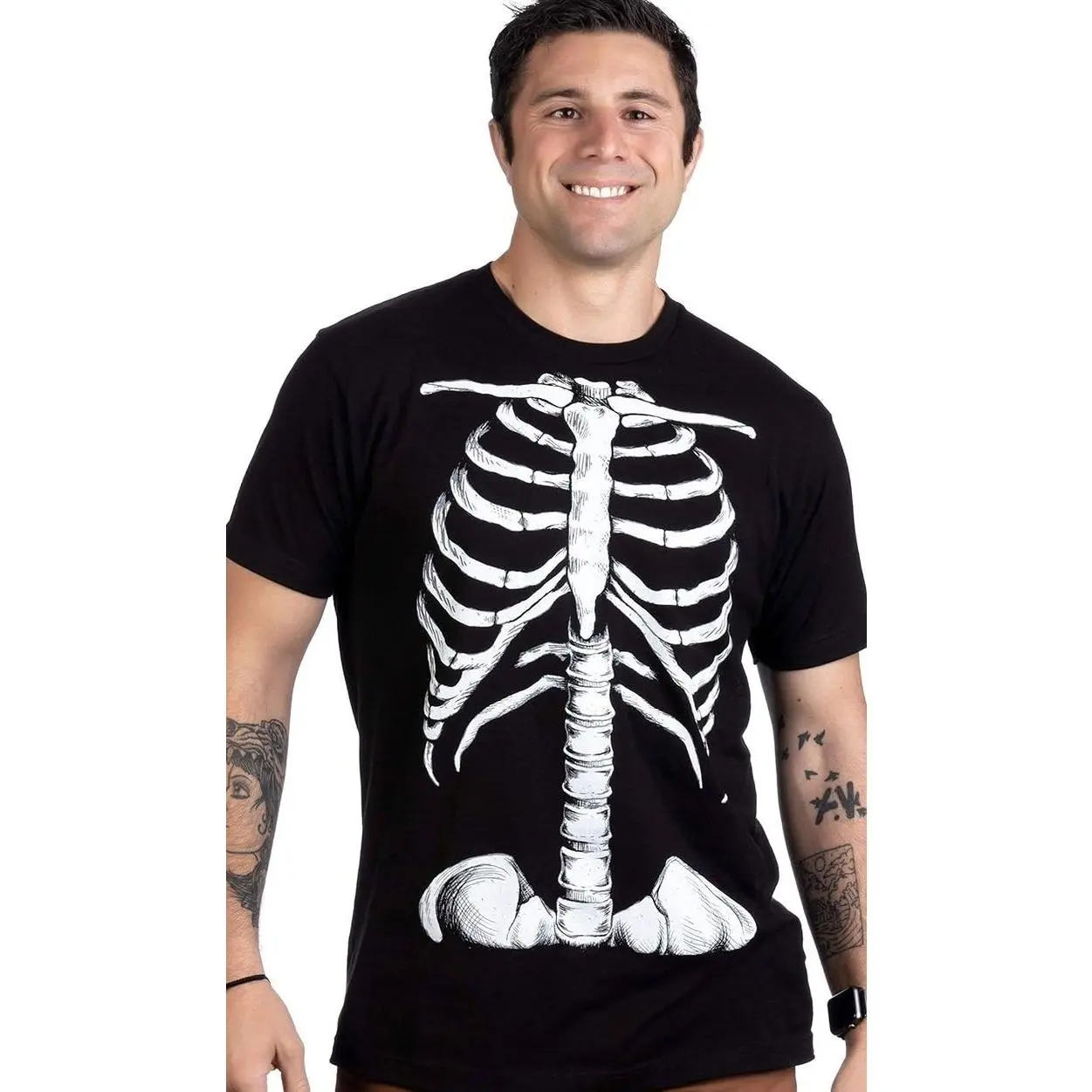 Skeleton Rib Cage | Jumbo Print Novelty Halloween Costume Unisex T-Shirt-Adult DEN
