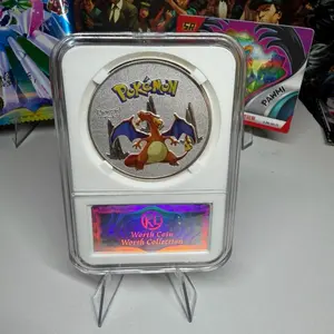 Pokemon Charizard Collectible Coin Slabbed - Premium Display Worth Coin Collection for Collectors