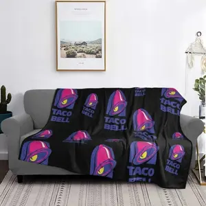 Taco Bell Throw Flannel Blanket Funny Ultra-Soft Micro Warm Throw Blanket Fleece Blanket Interesting GiftThanksgiving, the beginning of the school season, graduation ceremony, holiday gifts for friends and family