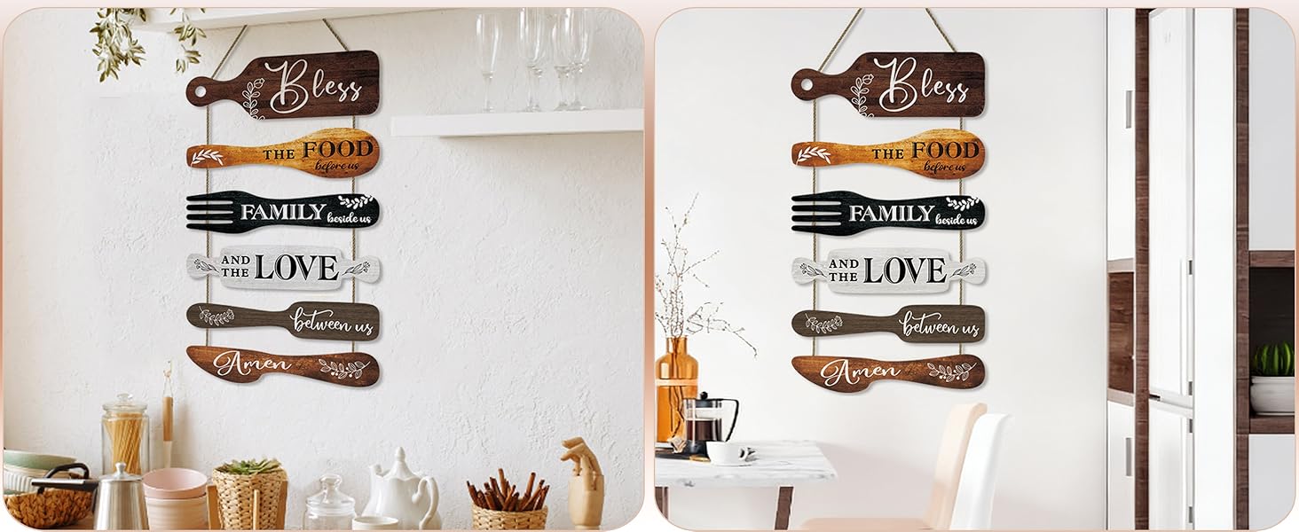 Farmhouse Kitchen Blessing Wooden Wall Sign