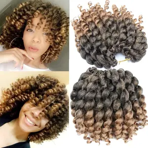 Crochet Braids Hair 2X Ringlet Wand Curl 3 Packs 8 inch Jamaican Twist Braiding Hair extension freetress crochet Hair (1B/27)